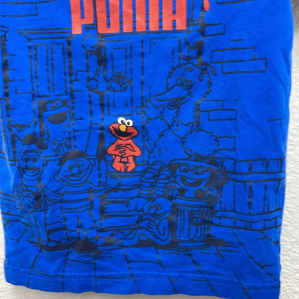 Puma Sesame Street Elmo Kids Blue Graphic T-Shirt Size 2T